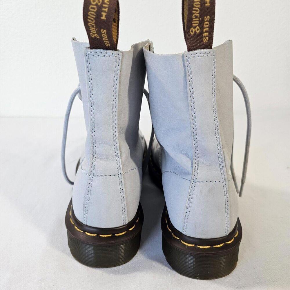 Women's 1460 Women's Pascal Virginia Leather Boots Sz 6. Light Blue Gray. - Picture 4 of 10